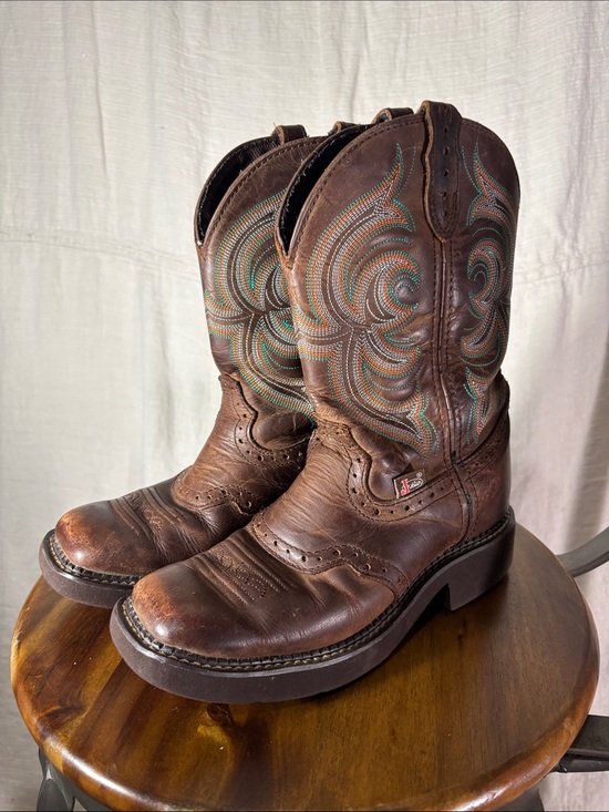 Justin Boots Shoes - Justin Gypsy Inji Brown Leather Western Cowgirl Boots 6.5B GY9984